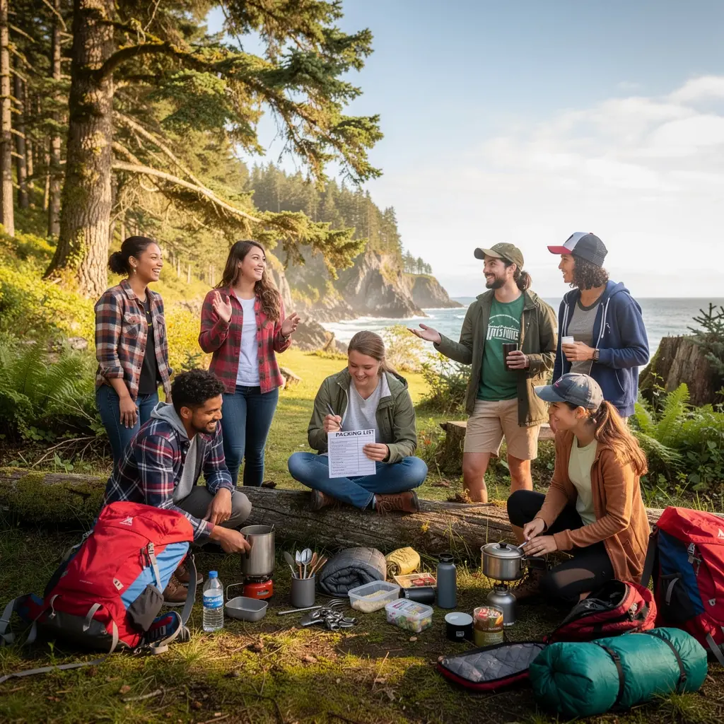 Рука, держащая карту маршрута с отмеченными туристическими тропами.