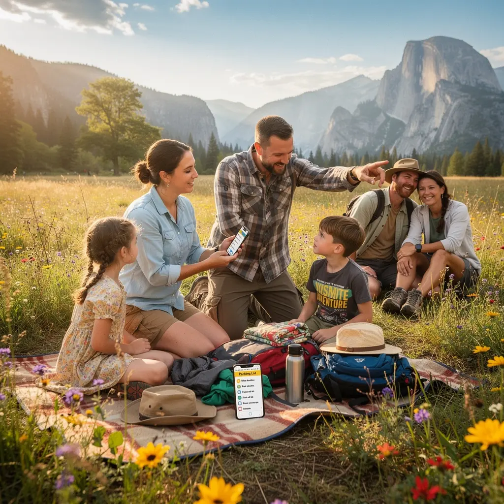 Таблица с информацией о маршрутах и достопримечательностях в национальном парке.